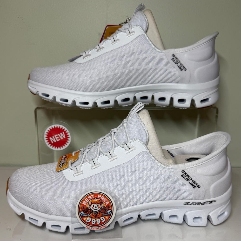 Skechers - Size 7 Wide - Women Slip ins Tranquility White Shoes - New - Picture 6 of 10
